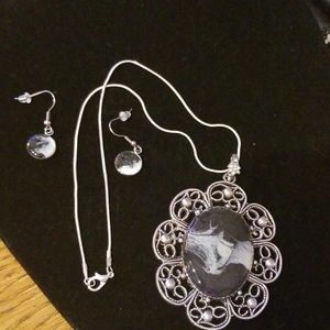 Necklace and earring set, handmade